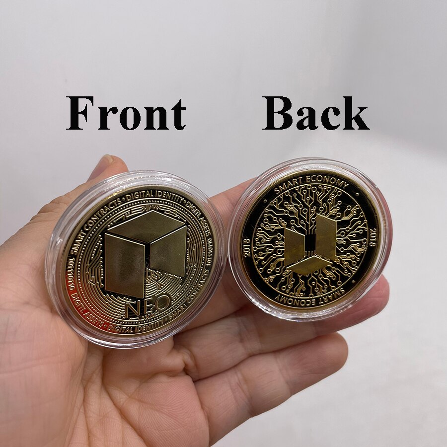 NEO crypto coin gold  plated
