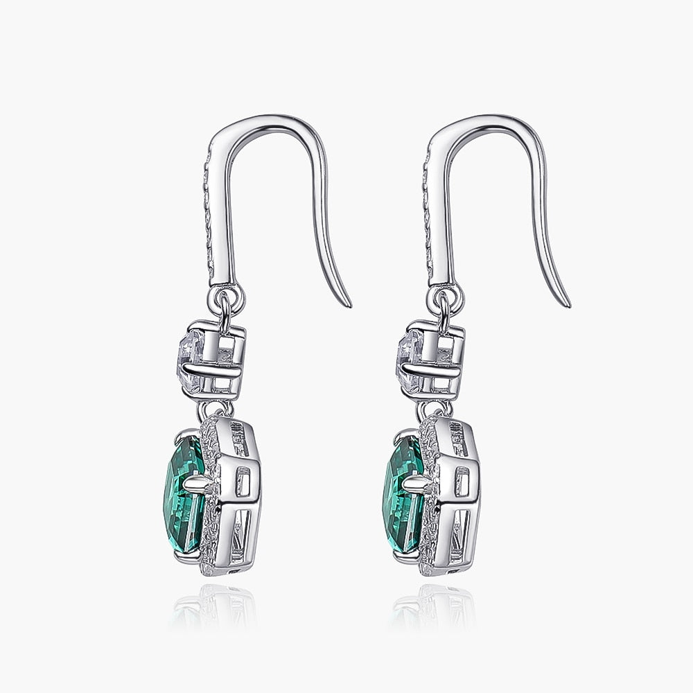 Green Moissanite Drop Earrings