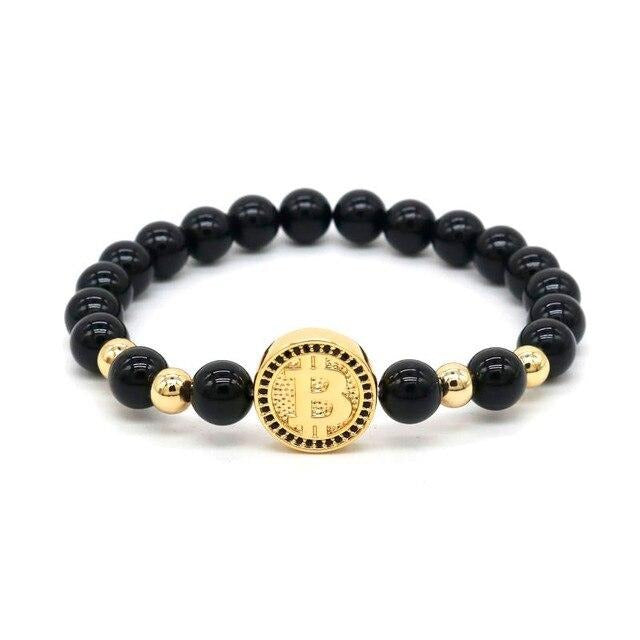 Luxury Bitcoin Bracelet Black Onyx