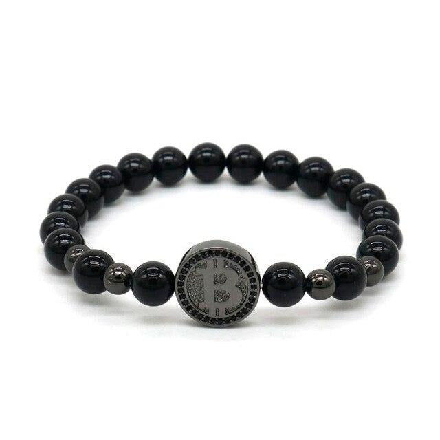 Luxury Bitcoin Bracelet Black Onyx