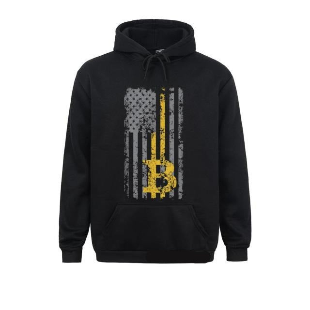 Bitcoin USA  Flag  Sweatshirt